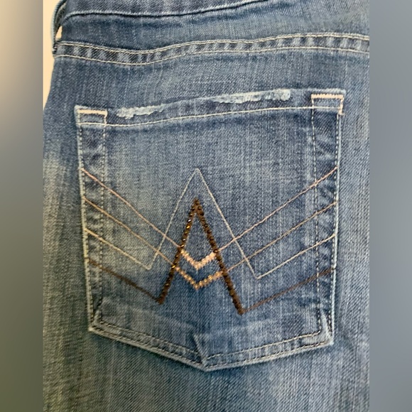 LIKE NEW 7 For All Mankind Women’s Rhinestone “A” Pocket Bootcut Jeans Size: 31 - Picture 6 of 8